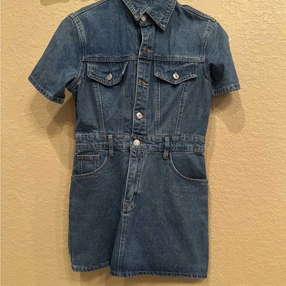 Denim Short Sleeve  Dress